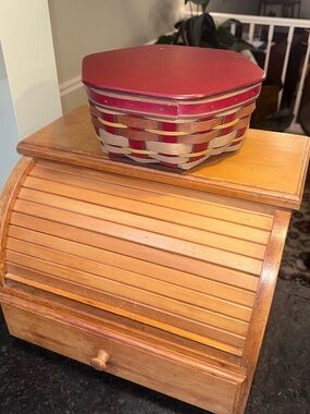 Vintage Longaberger Basket w Lid & Liner Made in USA